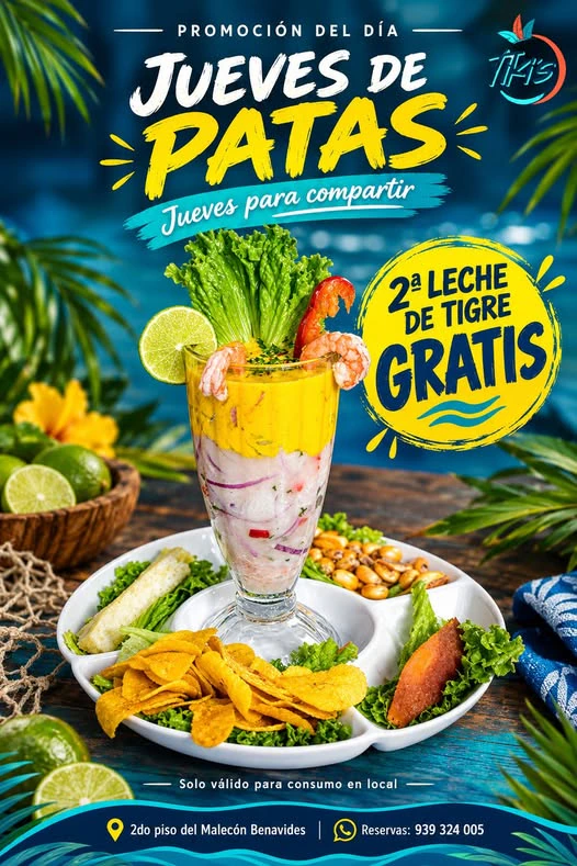 Tiki's — Jueves de Patas: 2da Leche de Tigre GRATIS